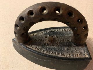 Primitive Antique Enterprises Star Cast Iron Sad Iron 1877