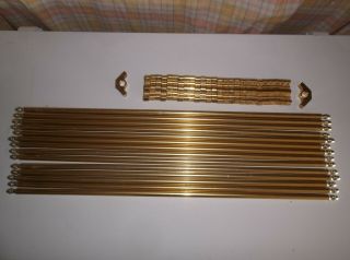 14off Brass Effect Stair Rods With 28off Fixing Brackets