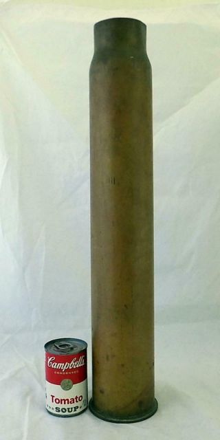Vintage 1945 Ww2 Military Us Navy 3 " 50 Cal.  Brass Shell Case Casing Mk 7