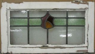 Midsize Old English Leaded Stained Glass Window Pretty Band Design 23.  5 " X 13 "