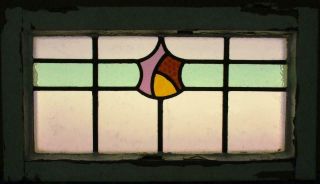 MIDSIZE OLD ENGLISH LEADED STAINED GLASS WINDOW Pretty Band Design 23.  5 