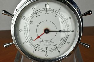 Vintage Airguide 7 Jewel 8 Day Ship Wheel Clock FOR REPAIR 3