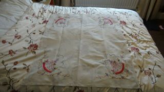 Vintage Tablecloth Embroidered Crinoline Ladies