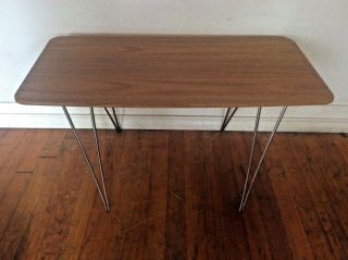 Vintage Mid Century Modern Mcm Atomic Retro Coffee End Side Table Metal Legs