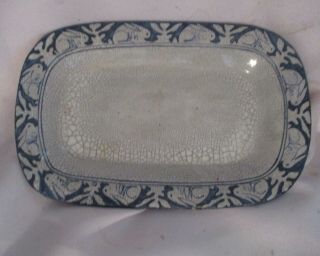 Early Antique Dedham Pottery Arts & Crafts Celery/bacon Tray By Maude Davenport