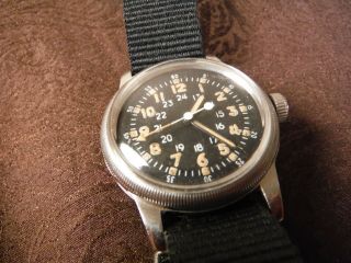 Waltham A - 17 12/24 Hr.  Dail Movement 6/0 D Hacking Ww - 2 Wrist Watch Runs