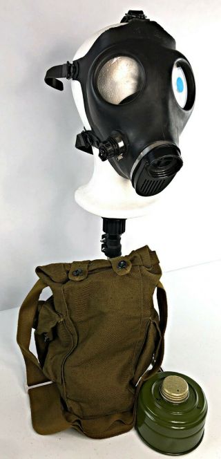 Israeli Civilian 4a1 Gas Mask W/ 40mm Filter Canvas Bag - Surplus Nato Nbc