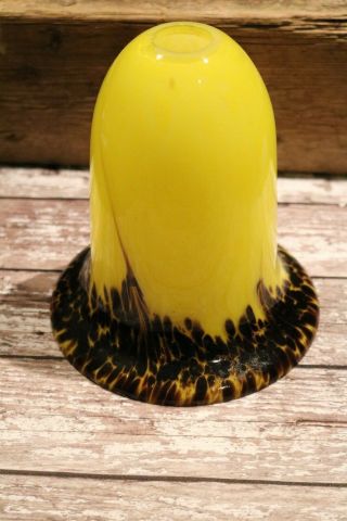 Stunning Art Deco Foxglove Design Light Lamp Glass Shade Yellow Brown Dapple
