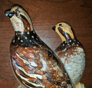 Antique Fred Everett 1934 Cast Iron Hubley Double Quail Doorstop Paint 4