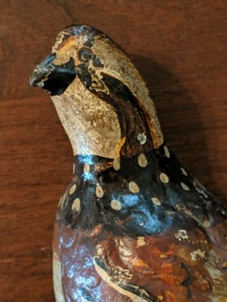 Antique Fred Everett 1934 Cast Iron Hubley Double Quail Doorstop Paint 7