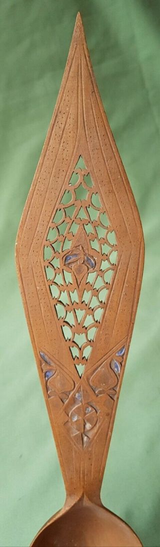 Beautifully carved Wood Spoon from Java or Bali? Indonesian.  Antique 3