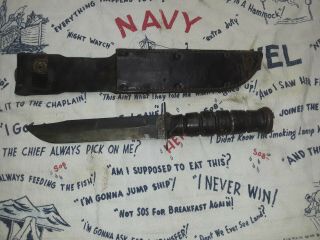 U.  S.  Army Vietnam War Era Camillus Fighting Knife With Scabbard