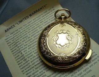 Vintage Arnex Swiss 5 Minute Repeater Pocket Watch In Gold Plated Hunter Case
