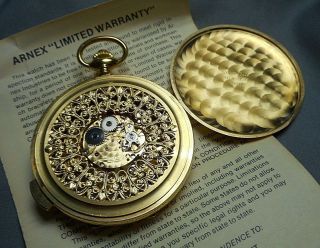 Vintage Arnex Swiss 5 Minute Repeater Pocket Watch in Gold Plated Hunter Case 4