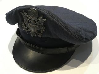 Named Vietnam Era Us Air Force Blue Officer Service Dress Hat Cap Size 7