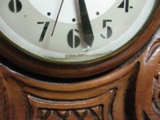 1950 ' s Vintage Ornate Hand Carved Wood Sessions Electric Mantel Clock - Model W 4