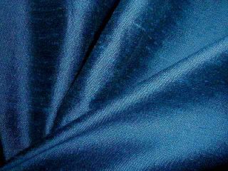 7 Yds 1950s Sea Blue Dupioni Weave Upholstery Fabric Vintage W Silky Slubs Mcm