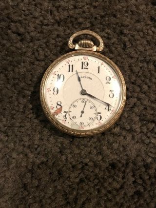 Illinois 17 Jewel Grade Open Face Pocket Watch Railroad Notes