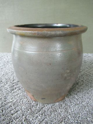 Antique Crock Cobalt Slip Decorated Stoneware Pottery 1/2 Gallon 4