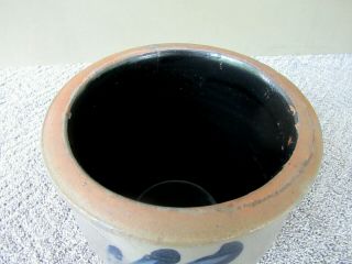 Antique Crock Cobalt Slip Decorated Stoneware Pottery 1/2 Gallon 7