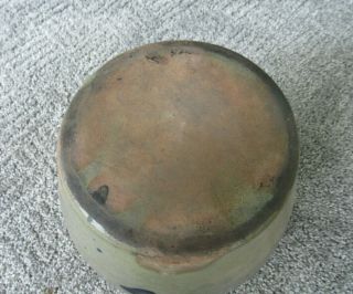 Antique Crock Cobalt Slip Decorated Stoneware Pottery 1/2 Gallon 8