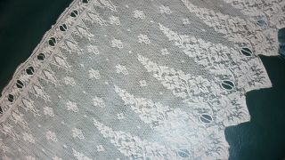 Antique Fine Cotton Net Lace Perfect.  Bridal.  14 " By 3 Yards