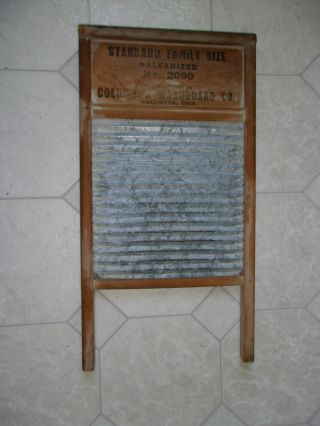 Vintage Galvanized Steel Washing Board Sunnyland Columbus Washboard 2090 Hand
