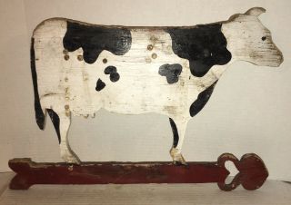 Vintage Old Cow Weather Vane Sign Arrow Holstein Milf Dairy Farm Advertisement