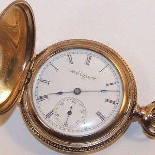 1900 Elgin 0s 7 Jewel 198 Gold Filled Hunter Case Pocket Watch (eleanor Dec 1899)