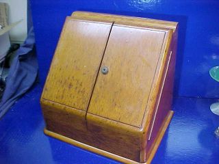 19thc Victorian Era Desk Top Secretary W Calendar Inkwell Pen Tray Compartments