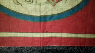 VICTORIAN TEXTILE FLAG/BANNER.  ROYAL COAT OF ARMS,  MOTTO.  GREAT COLORS. 5