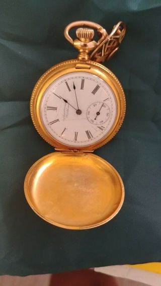 Antique 1896 American Waltham Pocket Watch Fancy 14k Gold