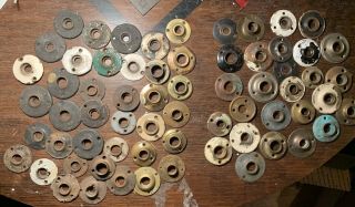 65 Cast Iron Brass Steel Sramped Antique Door Knob Rosettes Hardware