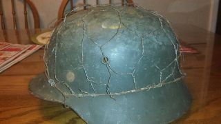 M 40 German helmet with liner and faint dome stamp 3