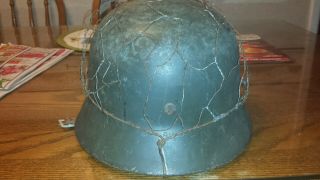 M 40 German helmet with liner and faint dome stamp 4