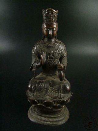 Large Old Chinese Tibet Bronze Kwanyin Image Statue Figure Of Avalokitesvara