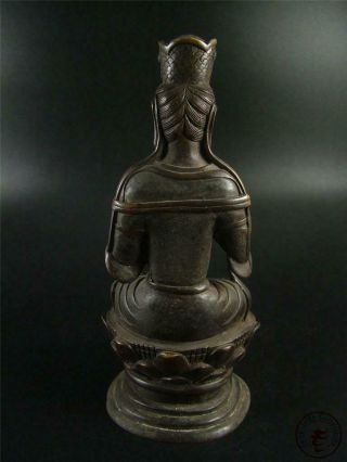 Large Old Chinese Tibet Bronze Kwanyin Image Statue Figure of Avalokitesvara 3