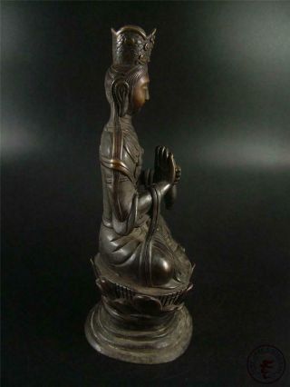 Large Old Chinese Tibet Bronze Kwanyin Image Statue Figure of Avalokitesvara 4