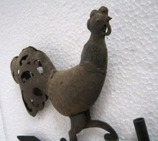 Rooster weather vane.  Iron and wood 2