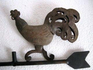 Rooster weather vane.  Iron and wood 3
