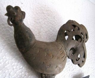 Rooster weather vane.  Iron and wood 4