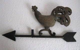Rooster weather vane.  Iron and wood 6