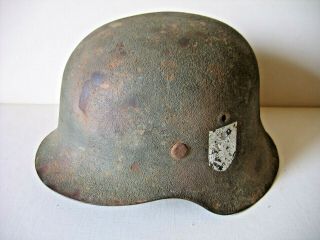 Ww2 German Heer M.  42 Normandy Camo Helmet,  Rare