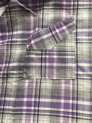 Vintage French Apron Purple & White Checkered Pinny Period Costume - Baking Time 6