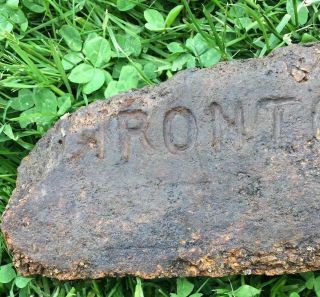 Rare Antique Brick Salvaged Fire Brick Labeled “ironton - A”