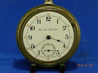 1902 18s 17j Hamilton 924 Pocket Watch Runs Intermittent Parts Nickel 3