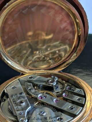 1885 Patek Philippe 18k Gold Tri Tone Pocket Watch rare near with patek box 11