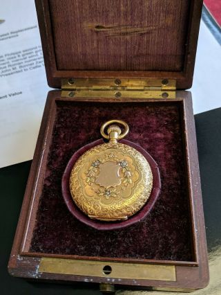 1885 Patek Philippe 18k Gold Tri Tone Pocket Watch rare near with patek box 2
