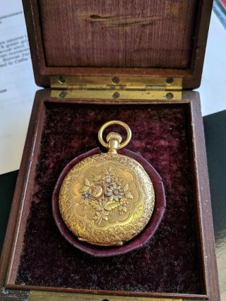 1885 Patek Philippe 18k Gold Tri Tone Pocket Watch rare near with patek box 5