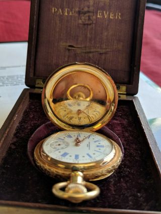 1885 Patek Philippe 18k Gold Tri Tone Pocket Watch rare near with patek box 6